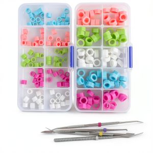 100Pcs Multi-Color Dental Code Rings Orthodontic Silicone Ring Autoclavable Code Mixed Color Instrument Large Small (Large size 6mm)-0