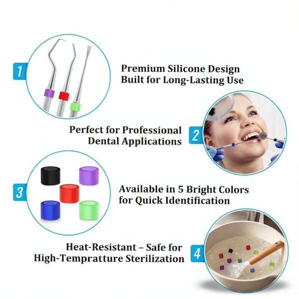 Dental Code Rings Ceonam 200pcs 6mm Silicone Color‑Coded Set-2
